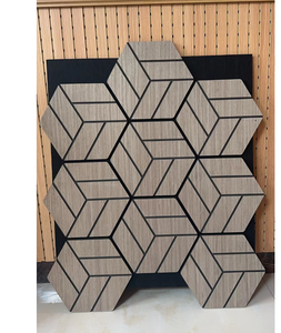 แผ่นผนังอะคูสติก<span class=keywords><strong>ไม้</strong></span> MDF โพลีเอสเตอร์ ป้องกันสิ่งแวดล้อม แผ่นผนังรูปหกเหลี่ยมใยโพลีเอสเตอร์ - Product Image 2