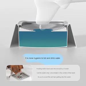 Bebedero para Perros de Plástico Resistente, Forma Cuadrada, Diseño Sólido, Impermeable IPX5, Antiderrames, Antivuelco, Anti-Asfixia, Flotante, BIKO - Product Image 2