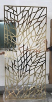 Planche coulissante intérieure de maison panneau suspendu en bois doré découpé au laser design mur en aluminium cloison de vie diviseur de pièce mobile