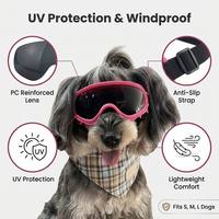 Lunettes de soleil et lunettes de protection pour petits chiens - Anti-vent, anti-UV, en plastique imprimé, classiques, pour l'été/l'hiver, protection oculaire en extérieur