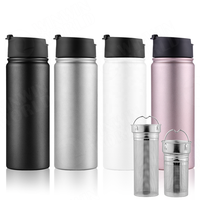Tasse isotherme à thé en acier inoxydable, ml, infuseur, tasse à café, avec passoire, infuseur à thé, pour le voyage