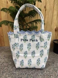 กระเป๋าโท้ทผ้าฝ้ายเย็บมือคุณภาพสูงสำหรับผู้หญิง ลายคลื่น พร้อมสายโซ่ ปิดแบบเปิด กันน้ำ เหมาะสำหรับฤดูร้อน - Product Image 3