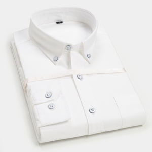 <span class=keywords><strong>Oxford</strong></span> Spinning hombres Slim-Fit Business Casual <span class=keywords><strong>Camisa</strong></span> de algodón de manga larga estilo coreano de moda para primavera otoño estilo juvenil - Product Image 2