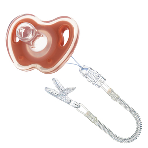 Vente en gros OEM Sucette en silicone sans BPA Sucette tout silicone pour bébé Boîte en PP <span class=keywords><strong>avec</strong></span> chaîne anti-chute 9563 - Product Image 6