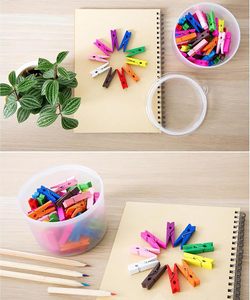 Colorful Eco-Friendly Durable Birch Wood Square Peg Photo <b>Clip</b> with Detachable Design for Clothing Storage Living Room Kitchen - Product Image 3