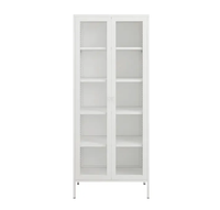 Armoire de rangement en acier à porte unique en verre Armoire à vêtements en métal