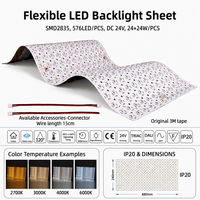 Aikeou Panneau LED Flexible Ultra Mince, Dimmable, Découpable, Effet Marbre, Rétroéclairage RGB