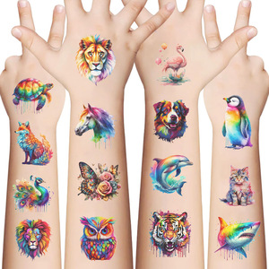 Cartone animato acquerello animale tatuaggio <span class=keywords><strong>adesivi</strong></span> <span class=keywords><strong>per</strong></span> la decorazione del corpo arte pittura adesivo - Product Image 2