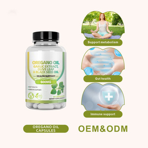 Capsules d'extrait d'huile d'origan pour la protection quotidienne de la santé des adultes, améliorant l'équilibre de la flore intestinale et le système immunitaire, huile d'origan - Product Image 1