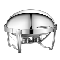 Matériel de restauration hôtelière : Réchaud de buffet en acier inoxydable doré 9L avec couvercle à clapet intégral, chauffe-plats pour buffet, réchaud à alcool