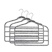 Cintres à pantalons en velours antidérapants à 4 niveaux, imprimé zèbre, multi-couches, floqués, pour jeans, foulards, rangement de garde-robe, usage hôtelier, robustes