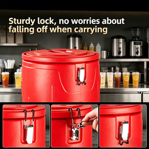 Lot <span class=keywords><strong>de</strong></span> 5 seaux isothermes et barils à soupe thermiques en métal, personnalisables, pour la restauration commerciale et les buffets d'hôtel (<span class=keywords><strong>5L</strong></span>-10L-30L-50L-70L) - Product Image 4