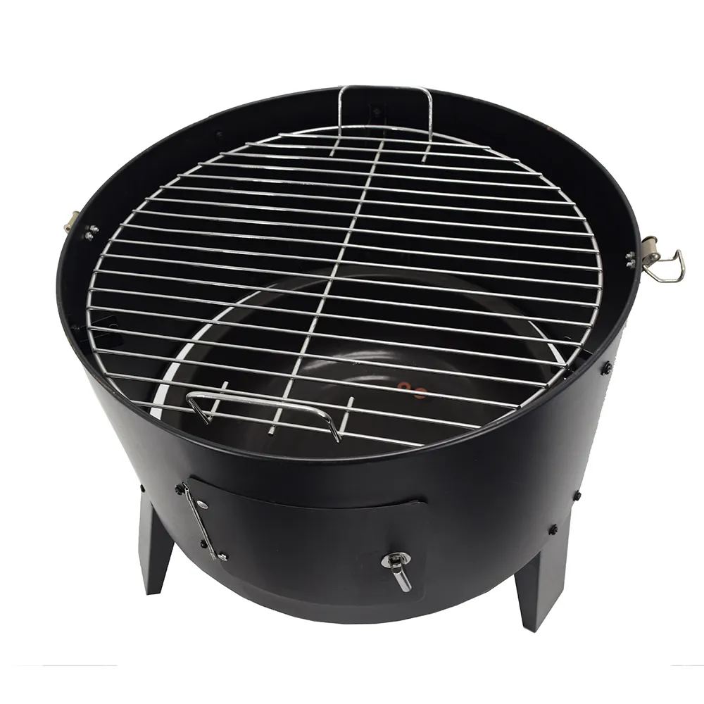 Portable Table Top Heavy Steel Barrel Body BBQ Barbecue Charcoal Grills Smoker for Indoor &Outdoor Kitchen Cooking Equipment