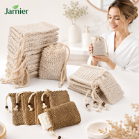 Sac de savon en sisal de chanvre naturel exfoliant pour le bain du corps pochette en maille sac à récurer pour savon ramie lin écologique mini sac pour savons