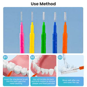 I tipo a forma di matita tappo antipolvere spazzolino personalizzato Dupont Nylon diverso colore dentaria spazzolini interdentali - Product Image 4