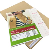Autocollants de tatouage temporaire A4 en papier artistique fin, transfert jet d'encre, finition mate, DIY, respectueux de la peau, type doux