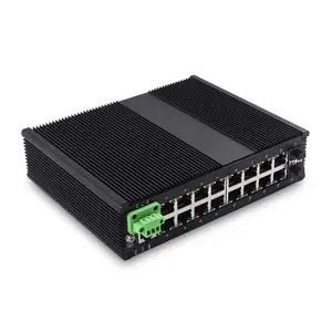 Full Gigabit IP40 Redundant Dual Power 2 1000M SFP and 16 1G RJ45 Managed Industrial Ethernet Switch