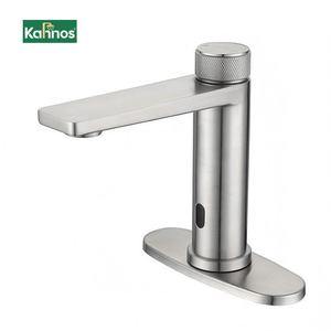 Grifo de Lavabo Automático con Sensor de Agua, de un Solo Orificio, con Núcleo de Válvula de Cerámica y Latón Moderno, Superficie Cromada, Sin Contacto - Product Image 1