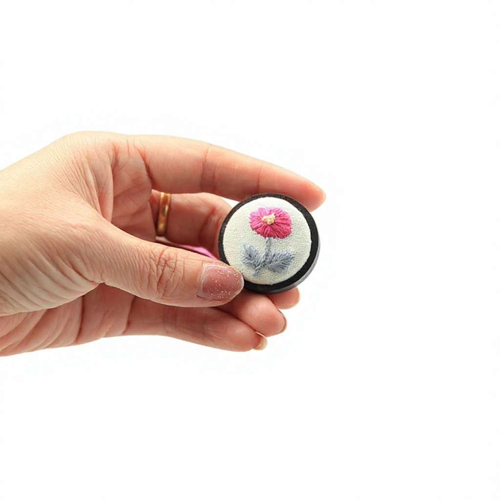 Wooden chest badge-luotong 7cm unfinished-bamboo style embroider