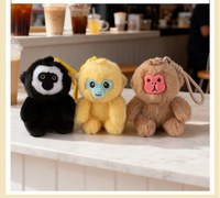 En gros, Jouets en peluche doux et mignons Singe doré, Macaque du zoo, Porte-clés en peluche de dessin animé, Poupées, Souvenirs, Décoration d'événements, Cadeaux pour enfants
