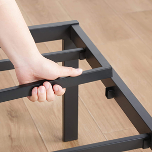 מסגרת מיטה מתכתית כפולה מודרנית ועמידה, קלה להרכבה, לשימוש בחדר שינה, דירה, מלון, בית ספר וסדנה - Product Image 5