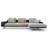 Ensemble de canapés modulaires de luxe en tissu, au design épuré et élégant, pour salon, villa, hôtel et appartement