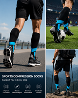 Chaussettes de sport hautes respirantes en tricot à compression ODM pour la course à pied, le crossfit, le cyclisme, le paddle, le basketball