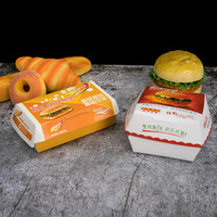 Boîte à salade, hamburger, restauration rapide chinoise, jetable, restaurant, emballage en papier kraft, laminage mat, gaufrage