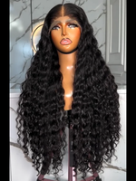 Perruque frontale en dentelle 13x6 en cheveux indiens bruts, 40 pouces, bouclée style birman, Deep Wave, 250 Destiny HD, sans colle, pour femmes