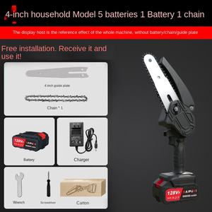 Tronçonneuse électrique au lithium industrielle portative de 6 pouces 8 pouces à une main pour la batterie rechargeable transfrontalière de coupe d'<span class=keywords><strong>arbre</strong></span> - Product Image 5