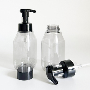 Envase <span class=keywords><strong>de</strong></span> Plástico PETG Personalizado <span class=keywords><strong>de</strong></span> 350 ml, <span class=keywords><strong>Dispensador</strong></span> <span class=keywords><strong>de</strong></span> Jabón Ovalado Transparente Gris con Bomba para Limpiador Facial y Desinfectante <span class=keywords><strong>de</strong></span> Manos - Product Image 3