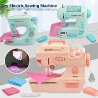 Mini machine à coudre électrique éducative transfrontalière pour enfants, accessoires de couture DIY pour le plastique