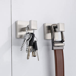 Gancio da Parete in Acciaio Inox, Ganci Appendiabiti, Portachiavi Adesivo, Porta Asciugamani, Appendiabiti Ecologico per Bagno - Product Image 1