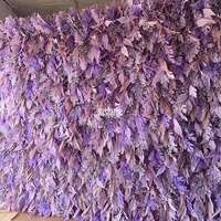 Décoration de scène de mariage Affichage de fleurs Tissu violet 5d 8ft X 8ft Roll up Flower Wall