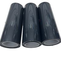 Film de protection auto-cicatrisant anti-rayures en TPU noir brillant pour phares de voiture, teinte fumée, pour feux arrière de voiture 0,3*15M