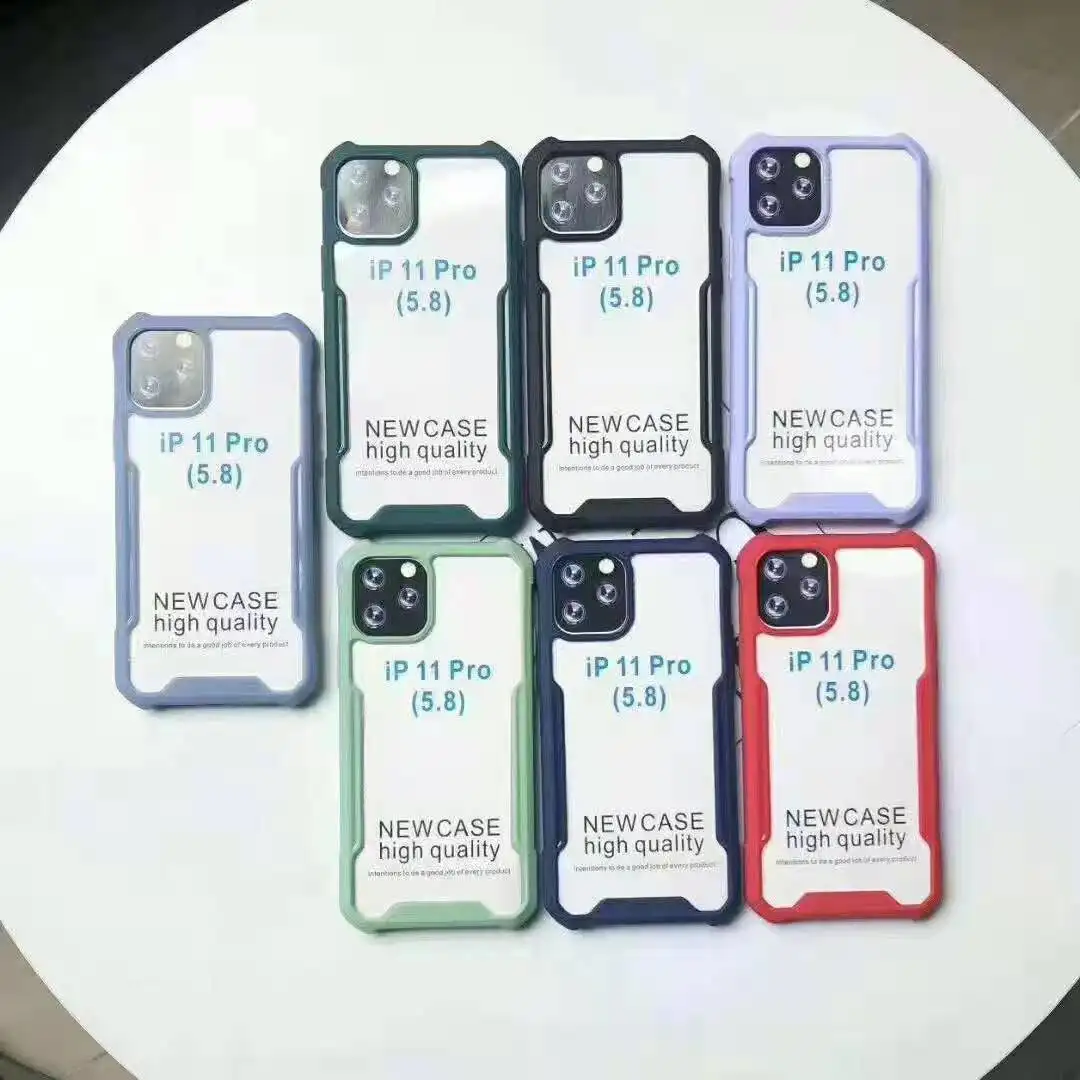 Acrylic Hard Clear Shell Hybrid TPU Bumper Back Mobile Phone Case For iPhone 11プロ