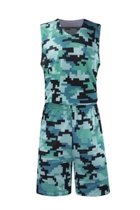 Sublimation camouflage college basketball uniform design - Product Image 4
