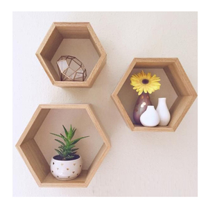 Étagère murale hexagonale en bois flottant en forme de nid d'abeille en <span class=keywords><strong>pin</strong></span> - Product Image 1