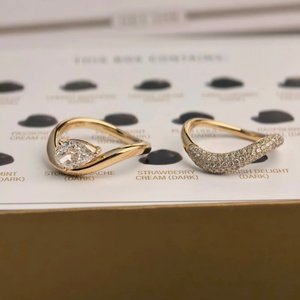 New Design 14K 18K Solid Gold Rhodium Plated Trendy Double <b>Rings</b> IGI Certified 1.5CT Pear Lab Grown Diamond <b>Rings</b> <b>for</b> Women <b>Men</b> - Product Image 4