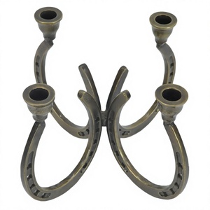 Best Selling Horse Stirrup Candlestick Stand Decorative Cast Aluminium Brass Antique Finished Candle <b>Holder</b> for Table Decoration - Product Image 1