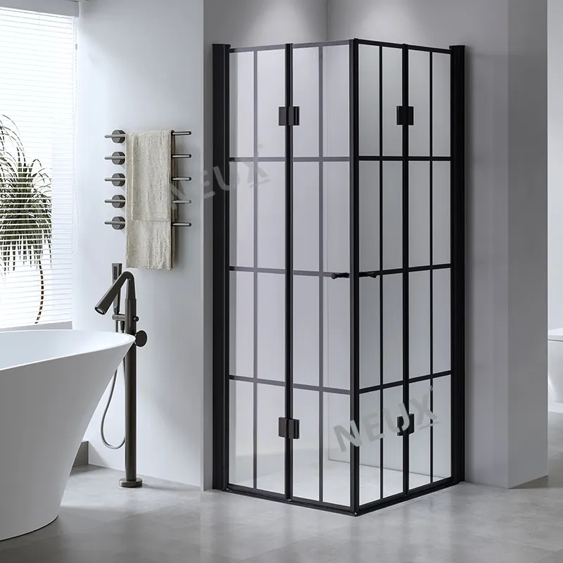 Moldura de alumínio para banheiro, quadro de alumínio preto para banheiro