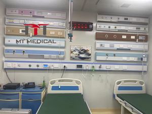 MT medis kualitas tinggi kepala tempat tidur rumah sakit Panel peralatan Unit kepala tempat tidur medis dengan Outlet Gas Perancis