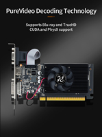 Carte graphique Geforce GT610 2GB GDDR3 GT610 35W 64-bit 48SP DP * 1 HD * 1 VGA * 1 PCI Express 2.0 PC GPU