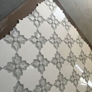 Mosaïque de pierre d'ardoise beige naturelle, carrelage rond, médailleau en jet d'eau, pavés de jardin - Product Image 3