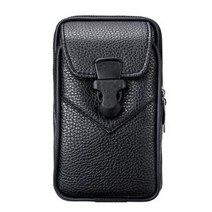 Étui de <span class=keywords><strong>ceinture</strong></span> universel en <span class=keywords><strong>cuir</strong></span> véritable avec clip pour homme poche pour téléphone portable <span class=keywords><strong>Smartphone</strong></span> sac étui pour Iphone pour Samsung - Product Image 1