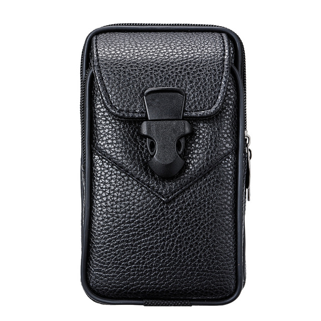 Universal Genuine Leather Waist Pack Belt Clip Holster Man Mobile Phone Pocket Smartphone Bag Case for Iphone for Samsung