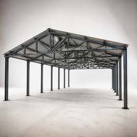 Abri de voiture à 6 places avec toit en pente, structure en acier galvanisé, abri de garage, auvent de stationnement pour villa et école