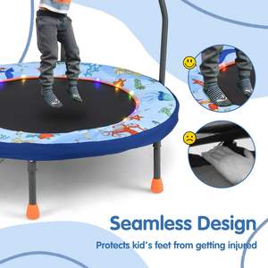 Trampolín Plegable para Niños, Interior y Exterior, con Luces LED, Rebounder de Ejercicio para Niños, Mini Trampolín de 36 Pulgadas para Niños Pequeños - Product Image 3