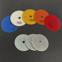 Tampons de polissage diamantés 5 pouces 100mm ensemble de séchage humide OEM pour le polissage du béton de granit de comptoir en pierre de quartz en marbre
