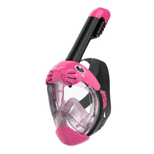 Máscara de Buceo de Cara Completa para Niños, Entrega Rápida, Antivaho, Impermeable, Canal de Entrada de Aire Más Grande, Color Azul Rosa, Talla XS, Silicona Líquida, PC - Product Image 6